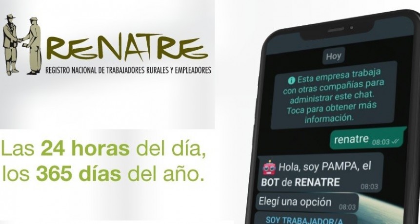 El RENATRE lanzó un servicio por WhatsApp